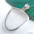 Pendentif Selenite naturelle semi-ovale argent 925 - Bijoux en Sélénite