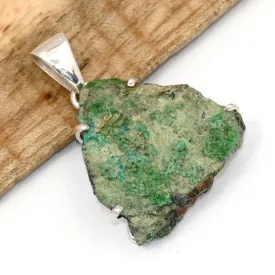 Pendentif Atacamite brute du Chili - Rare - argent 925 - Bijoux en Atacamite
