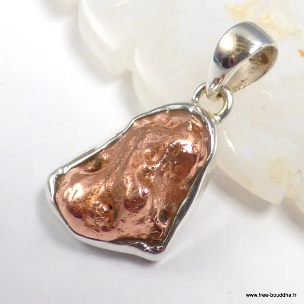Pendentif Cuivre natif argent 925 - Michigan - Pendentifs pierres naturelles