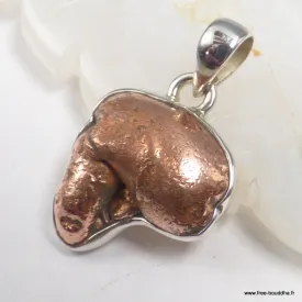 Pendentif Cuivre Natif Michigan Forme Cœur – Argent 925, Pièce Unique