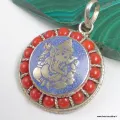 Pendentif Ganesh sur fond bleu - bijou tibétain - Pendentifs tibétains bouddhistes