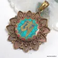 Pendentif Om tibétain laiton vieilli - 6 cm - Népal - Pendentifs tibétains bouddhistes