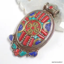 Gros pendentif tibétain bouddhiste Dordjé varja 6,5 cm - Pendentifs tibétains bouddhistes