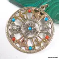 Pendentif tibétain Dordjé signes auspicieux métal ajouré - Pendentifs tibétains bouddhistes