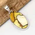 Pendentif Turquoise Mohave miel ovale- Argent 925 - Bijoux en Turquoise