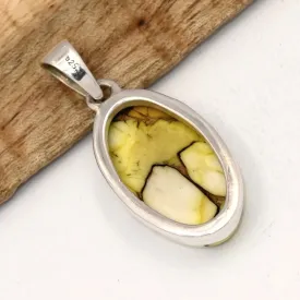 Pendentif Turquoise Mohave miel ovale- Argent 925 - Bijoux en Turquoise