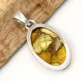 Pendentif Turquoise de Mohavie jaune moutarde cuivre - Bijoux en Turquoise