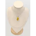 Pendentif Turquoise de Mohavie jaune moutarde cuivre - Bijoux en Turquoise