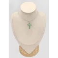 Pendentif Chrysoprase Croix Chrétienne 6 pierres naturelles - Bijoux en Chrysoprase