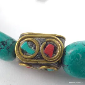 Bracelet népalais Turquoise du Tibet naturelle - Bracelets tibétains bouddhistes