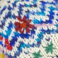 Bonnet en laine du Népal bleu et blanc, bord festonné - Gants , bonnets népalais