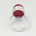 Bague rhodonite rose sans veines en argent, taille 56 | Eveil Oriental