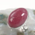 Bague rhodonite rose sans veines en argent, taille 56 | Eveil Oriental