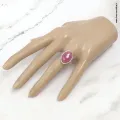 Bague rhodonite rose sans veines en argent, taille 56 | Eveil Oriental
