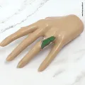 Bague uvarovite grenat vert brut en druse, argent 925 - taille 57/58
