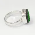 Bague grenat vert uvarovite carrée - argent 925 - taille 57/58