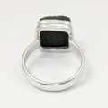 Bague grenat vert uvarovite carrée - argent 925 - taille 57/58