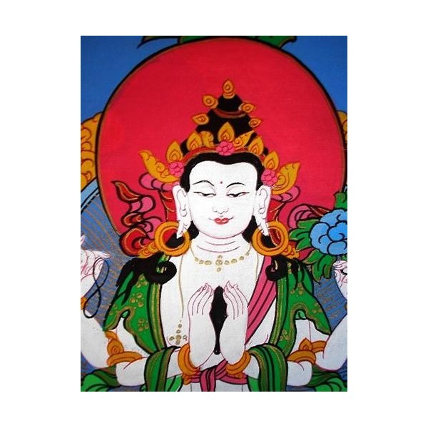 Tangka tibétain Tchenrézi 40 x 76 cm Tangkas tibétains TANCHEN