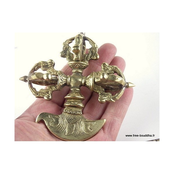 Double dordjé Kartika en laiton massif Objets rituels bouddhistes DK1