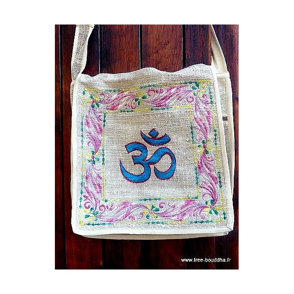Sac tibétain en Chanvre brodé OM Sacs tibétains et indiens SACT1
