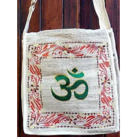 Sac tibétain népalais en Chanvre brodé OM - Sacs tibétains et indiens