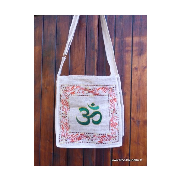 Sac tibétain en Chanvre brodé OM Sacs tibétains et indiens SACT1
