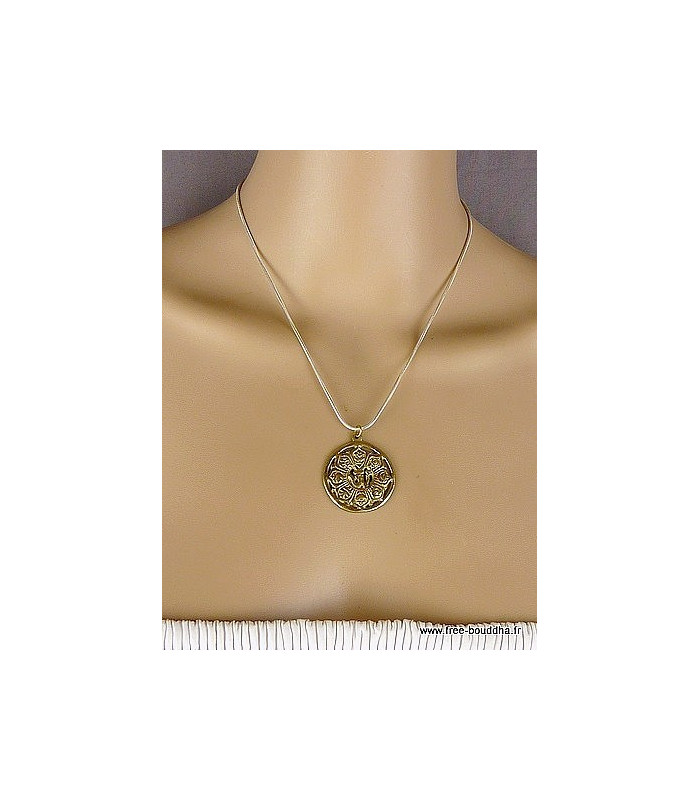 Pendentif mandala en laiton Bijoux tibetains bouddhistes BHP31