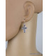 Boucles d'oreilles CROIX CELTIQUE Pendentifs pierres naturelles MB11