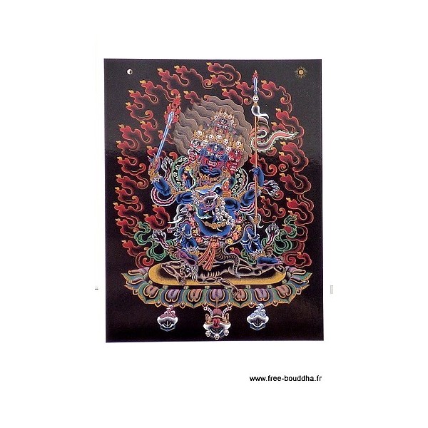 Carte postale bouddhiste divinité Mahakala Objets rituels bouddhistes CPB24