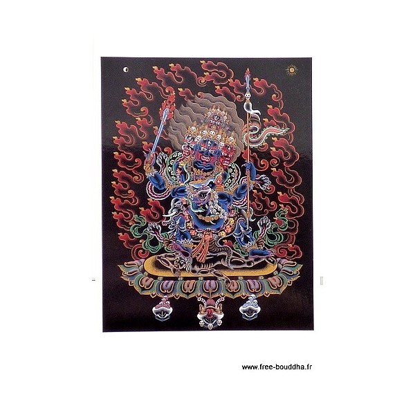 Carte postale bouddhiste divinité Mahakala Objets rituels bouddhistes CPB24