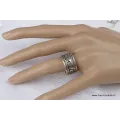 Bague tibétaine bouddhiste Chenrezi métal blanc - Bagues tibétaines bouddhistes