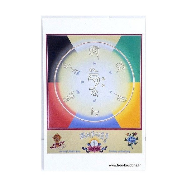 Carte postale bouddhiste MANTRA DE CHENREZI Cartes postales bouddhistes CPB22