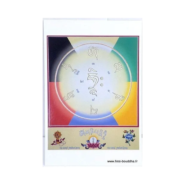 Carte postale bouddhiste MANTRA DE CHENREZI - Cartes postales bouddhistes