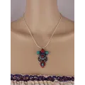 Pendentif tibétain style antique - Corail Turquoise - Pendentifs tibétains bouddhistes