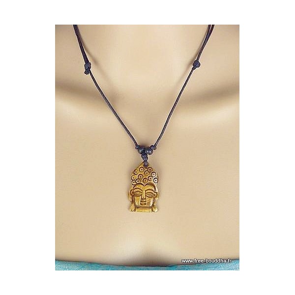 Collier tibétain pendentif TETE DE BOUDDHA Bijoux tibetains bouddhistes TB