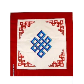 Housse de coussin brodé Noeud sans fin - Housse de coussin bouddhiste