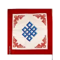 Housse de coussin brodé Noeud sans fin - Housse de coussin bouddhiste