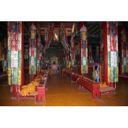 Tenture tibétaine Chukhor bannière Gyaltsen bouddhiste 190 cm Tentures tibétaines Bouddha CHO4