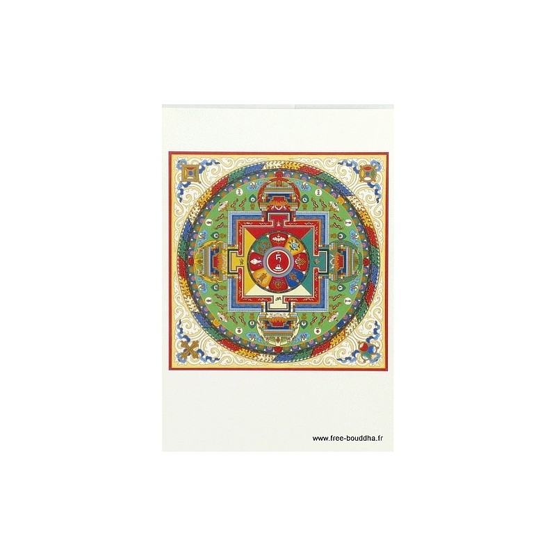 Carte postale bouddhiste Tara blanche Mandala de compassion Objets rituels bouddhistes CPB10