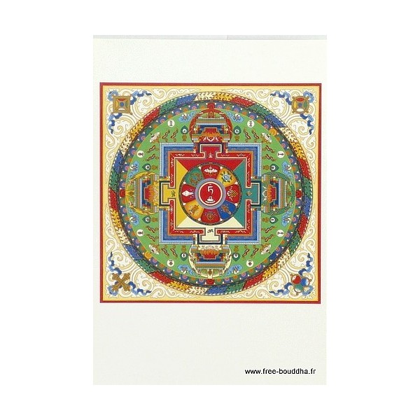 Carte postale bouddhiste Tara blanche Mandala de compassion Cartes postales bouddhistes CPB10