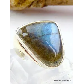 Bague en LABRADORITE T 55 forme triangle - Bijoux en Labradorite