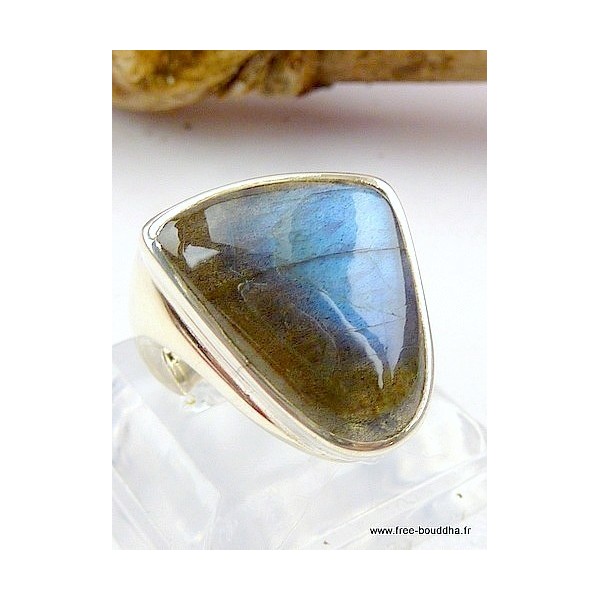 Bague en LABRADORITE T 55 forme triangle Bijoux en Labradorite sr186