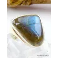 Bague en LABRADORITE T 55 forme triangle - Bijoux en Labradorite