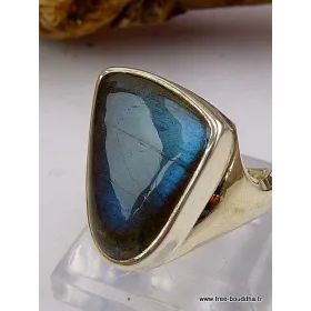 Bague en LABRADORITE T 55 forme triangle - Bijoux en Labradorite