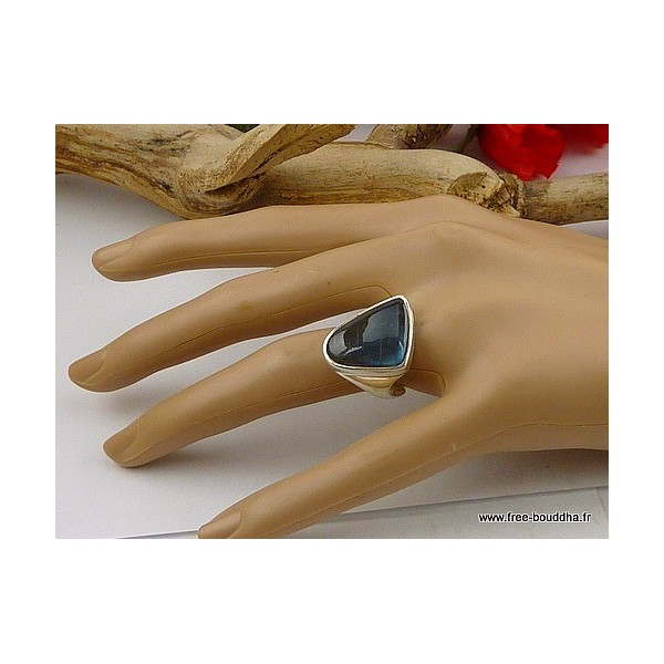 Bague en LABRADORITE T 55 forme triangle Bijoux en Labradorite sr186