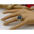 Bague en LABRADORITE T 55 forme triangle Bijoux en Labradorite sr186
