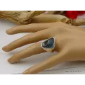 Bague en LABRADORITE T 55 forme triangle - Bijoux en Labradorite