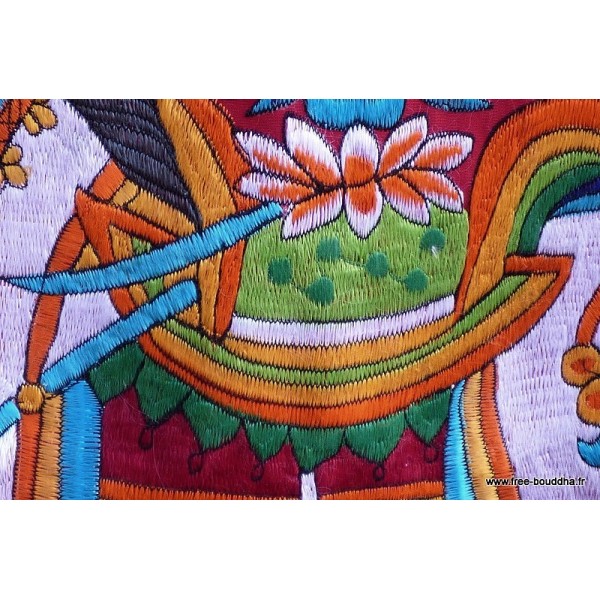 Tenture tibétaine bouddhiste Cheval Lungta rouge Tentures tibétaines Bouddha TEN LB14