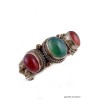 Bague tibétaine Onyx vert et Cornaline t 62+ Bagues tibétaines bouddhistes ref 5