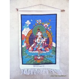 Tenture bouddhiste Tara Blanche coton épais 52 x 82 cm - Tentures bouddhistes